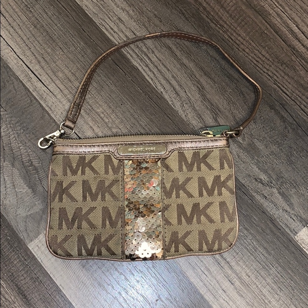 Michael Kors gold wristlet